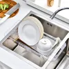 Kitchen Storage Sink Rack Accessories Retractable Drain Basket Organizer Useful Things For Home And Household Use Garden
