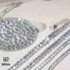 قلادات قلادة عبر قلادة قلادة الهيب هوب 4 مم 5 مم VVS Moissanite الماس سلسلة التنس 925 الفضة للنساء المجوهرات