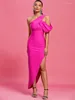 Abiti casual Abito sexy dalla fasciatura Abito lungo da sera elegante Maxi aderente Donna Rosa Monospalla Compleanno Club Abiti estivi