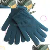 Guantes sin dedos Venta al por mayor Guantes cálidos de invierno engrosados ​​más Veet Elástico tejido Cinco dedos Manoplas mágicas Entrega de gotas Moda Acc DHHSO