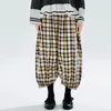 Women's Pants Imakokoni 2024 Early Fall Plaid Stripe Wide-leg Pure Cotton Casual Nine-minute 234229