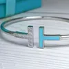 braccialetto di diamanti braccialetto di design braccialetto a T braccialetto tennis braccialetto a forma di doppia T 18 carati designer di gioielli per donna braccialetto a cuore braccialetto in oro