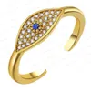 2024 Nya Devil's Open Ring Blue Eye Rhinestone Handgjorda smycken Ring för Women Party Birthday Wedding