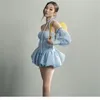 Lässige Kleider Schwarz Weiß Blau Little Puffy Mini Geburtstagspartykleid Sommer Puffärmel Kurzes Ballkleid Lolita Mädchen Trägerlos Sexy Rock