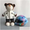 Decorative Objects & Figurines Toy Helmet Ornaments Motorcycle Jewelry Decoration Accessories Trunk Pendant Riding Clothing Spare Bear Dhzfw