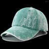 Ball Caps Hoge Kwaliteit Gewassen Denim Baseball Cap Mannen Vrouwen Zwart Groen Jeans Snapback Hoed Casquette Casual Vintage Blank Vader hoeden 2024