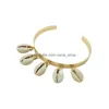 Bangle Acero Inoxidável Joyeria Mujer Bohemian Boho Shell Cowries Pulseira Bijoux Acier Inoxydable Femme Bangles para Mulheres Bangle Dro Dhh3Z