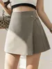 Kvinnors shorts höga midje kjolar kvinnor ankomst 2024 sommar koreansk stil fast färg all-match damer a-line korta byxor w1286