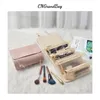 Custom Letter PU Leather Cosmetic Bag Travel Makeup Brush Storage Bag Detachable Four In One Wash Bag Convenient Fashion 240122