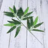 Decorative Flowers 20 Pcs Piping Bamboo Leaves Artificial Green Fake Pipeline Branches Adornments Silk Cloth