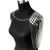 Andra smyckesuppsättningar Fashion Punk Sexig Metal Tassel Collar Axelhalsband för kvinnor Uttalande Geometriska kroppskedjor Drop Halsband Party Jewelry YQ240204