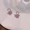 Boucles d'oreilles pendantes en Zircon rose coréen pour femmes, accessoires de bijoux esthétiques Egirl Punk planète en cristal Y2K