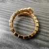 Kadın tasarımcılar ring moda mektubu yılan halkaları lüks gümüş gül altın kaplama halkaları elmas aşk halkaları