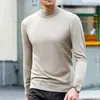 Men's Sweaters Luxury Brand Mock Collar Pure Woolen Sweater Tops Autumn Winter Cashmere Pullover Male Warm Knitwear