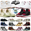 Scarpe da basket Jumpman 1 1s scarpe da ginnastica basse da uomo scarpe da ginnastica da donna Nero Phantom Oliva Celadon Metallizzato Borgogna Oro Lucky Green Bred Patent Sport all'aria aperta