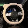 Steering Wheel Covers Universal Winter Warm Soft Plush Cartoon Bear Ear Car Interior Cover Handble Accessories