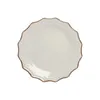 Plates 10 Strawberry Street Oxford 24 Piece Stoare Dinnerware Set Cream A Retro Ceramic Work With Beaded Edges And Fan-shaped