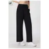 Al08 Yoga Wear Pantalon de jogging pour femme prêt à tirer la corde extensible ample jambe large taille haute respirant course jambe droite Pa haute