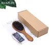 Brosse à Cheveux en poils de sanglier femmes nom personnalisé Brosse à Cheveux démêlante Style de Cheveux peigne en bois Cheveux secs et humides cuir chevelu Brosse A Cheveux Bebe 240117