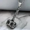 Pendant Necklaces Nordic Odin Valknut Thor's Hammer Necklace Men Vintage Stainless Steel Viking Tree Of Life Chain Amulet Jewelry