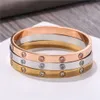 BINSHUO Pulseras Schraube Liebhaber Armband Frau Armbänder Edelstahl Armreifen CZ Goldene Gravierte Schraube Schmuck Geschenke