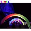 12 MW (40ft) Partihandel stor rund uppblåsbar båge med LED -belysning Dekoration bröllopsfest evenemang Rainbow Archway Entry Finish Line upplyst ballong