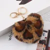 Kleryki Pompom Leopard Pluszowe serce klęcznik Faux Rabbit Fur Fur Ball Balk