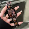 Titta på band metallharts Rainbow Marble Band för Apple Ultra 49mm 7 8 41 45mm 38 40mm 42 44mm Rem Women Armband Iwatch 6 SE 5 4