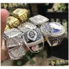 14pcs 2011 - 2023 Year Fantasy Football Team Champions Championship Ring with Wooden Box Souvenir Men Fan Gift 2022 Drop Delivery Dh9fc