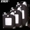 XYKIT Big Capacity 18 26 35OZ Stainless Steel Whiskey Flasks Brown Transparent Holster Buckle Hip Flask Men Portable T200111222L