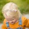 Accessoires pour cheveux focusnorm 3 pièces/ensembles pour bébés filles et garçons, bandeaux à fleurs mignons, élastiques doux, perles florales et strass