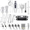 Produtos de bar 1-22 peças boston cocktail shaker ferramentas conjunto misturador de vinho kit de ferramentas bartender pourer jigger muddler com suporte