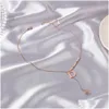 Pendant Necklaces D Letter Necklace Hip Hop Accessory Fastening Mid Length Sweater Drop Delivery Jewelry Necklaces Pendants Dht65