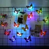 Night Lights KUUPLE Colorful Changing Butterfly LED Wall Sticker Light Stickable 3D Home Decor DIY Living Room