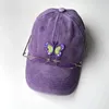 Ball Caps Ins Cute Butterfly Purple Baseball Cap Women Spring Autumn Cartoon Cotton Casual Outdoor Adjustable Hip Hop Hat Casquette