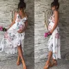 ドレス妊娠夏の女性マタニティ服ドレスプラスサイズの妊娠花柄のバックレスビーチ