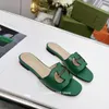 Designer Sandals Summer Women Flat Slipper Italy Designer Genuine Leather Luxury Sandals Beach Female Boho Open Toe slippers G Hollow Slide