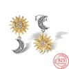 Stud Küpe Oyun Serisi 925 Saf Gümüş Kırmızı Gözlü Zirkon Uçan Dragondragon Scalestar Moon Party Mücevher Aksesuarları