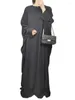 Этническая одежда в женском платье Мусилим Абая с круглым вырезом и передней цепочкой с большими распашными рукавами, удобные манжеты, длинные платья, платья-кафтан для Рамадана