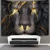 Cameses Lion Goblen Vahşi Hayvan Afrika Siyah Beyaz Duvar Yatak Odası Oturma Odası Yurt Ev Dekor