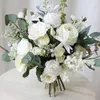 10Pcs Fake Eucalyptus Leaves Stems Artificial Greenery Flowers For Bride Bouquet Vase Floral Arrangement Home Wedding Decoration 240127