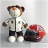Decorative Objects & Figurines Toy Helmet Ornaments Motorcycle Jewelry Decoration Accessories Trunk Pendant Riding Clothing Spare Bear Dhzfw