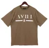 Tasarımcı Erkek Tshirt Kadın Tişört Çift Street Fashion Marka Gömlek Baskı Amirler Kısa Kollu Gevşek Erkekler T-Shirt Yuvarlak Boyun Boyutu XS-4XL 642