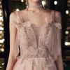 Party Dresses Celebrity Customized Pink Tulle Ball Gown 2024 Glitter Slip Kjol A-Line golvlängd Bröllop Prinsessan kväll