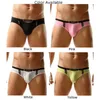 Cuecas homens macio oco u convexo bolsa lingerie cinto sexy roupa interior baixa cintura briefs alta elástica calzoncillos hombr