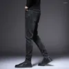 Мужские джинсы для мужчин Узкие эластичные брюки Slim Fit Черные мужские ковбойские брюки Эластичные узкие брюки с карманами Классический тренд 2024 Мягкий