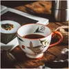 Tassen Nordischer Stil Retro Handbemalte Keramik Kaffeetasse Teetasse Home Frühstück Milch Tassen Tier Wasser Tasse 210827 Drop Lieferung Home Gar DHCVH