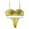 BHs Sets Sommer 6 Farbe Sexy Französisch 1/2 Tasse Push-Up BH Set Mode Frauen Spitze Dünne Unterwäsche Romantische Lavendel und Tanga