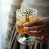 Bicchieri da vino Sfera di vetro a strisce creative Calice con stelo attorcigliato Tazza da bere vintage Succo di caffè Champagne Cocktail Tazze