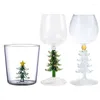 Wine Glasses 2024 Christmas Tree Glass Stem Elegant Wine-Goblet Vintage-Decor Festive-Atmosphere Gifts